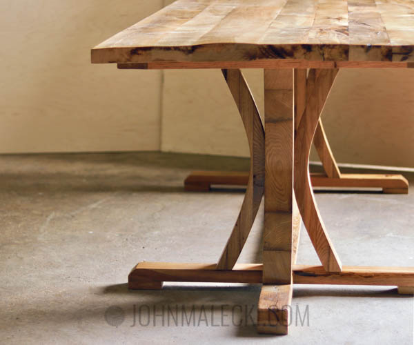 Rustic Farmhouse Dining Table Base Detail 