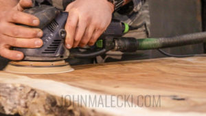Live Edge Slab_ Sanding 2
