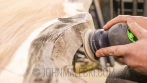 Live Edge Slab_ Sanding 