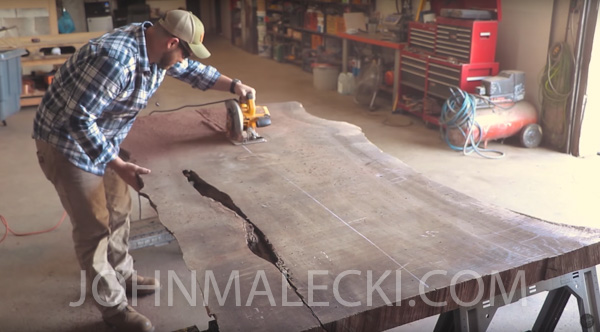 River Table Build- MIll the Slab 