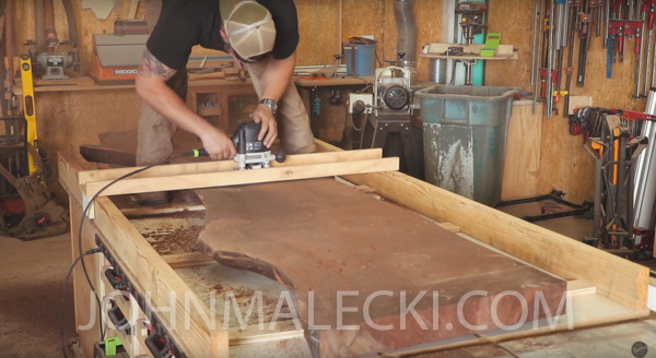 River Table Build- Flatten the Slab 