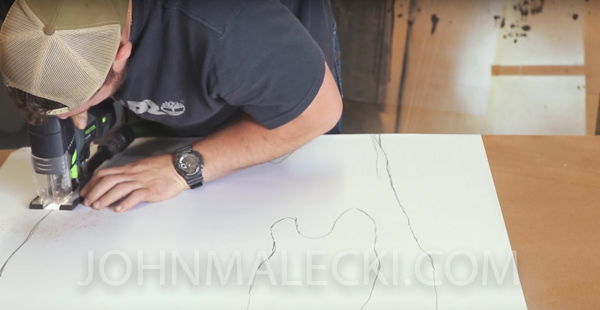 River Table Build- Cut Template with Jigsaw 