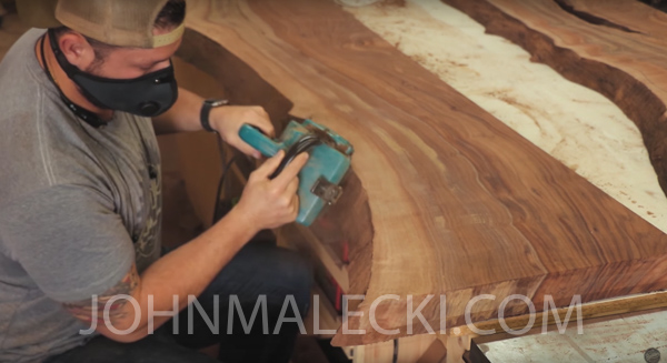 River Table Build- Brush Sand Edges 