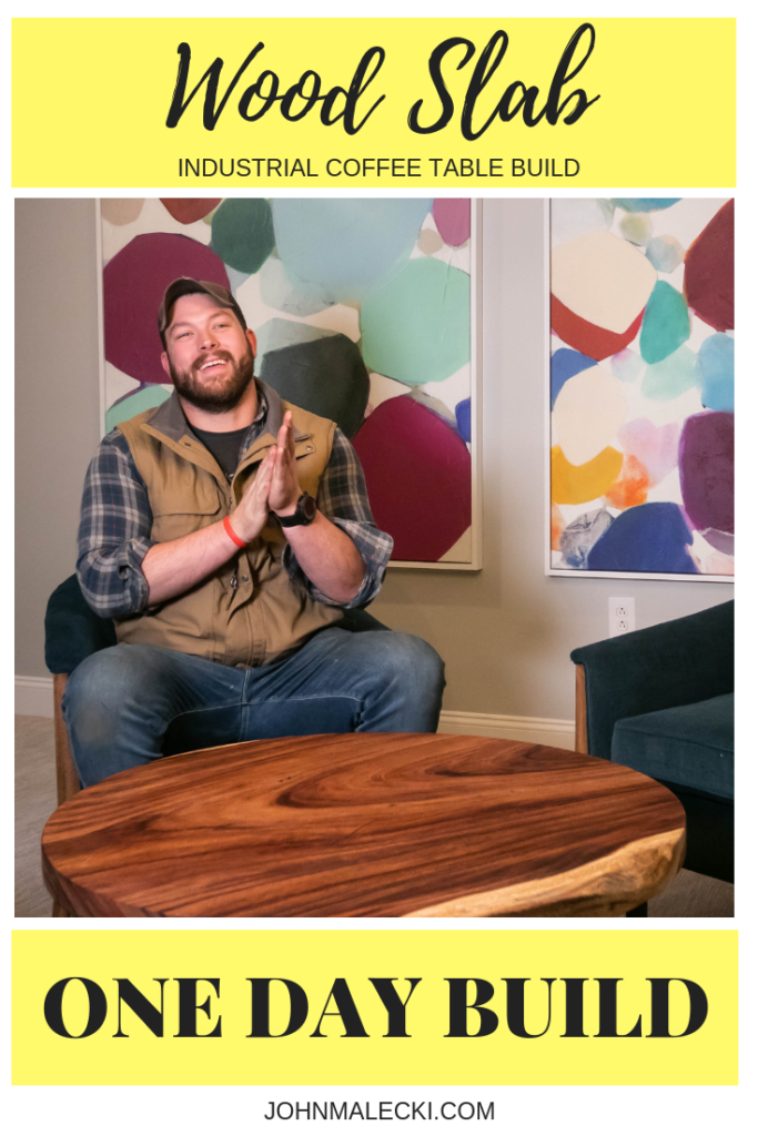 Round Wood Slab Coffee Table 