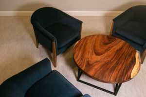 Round Wood Slab Coffee Table 