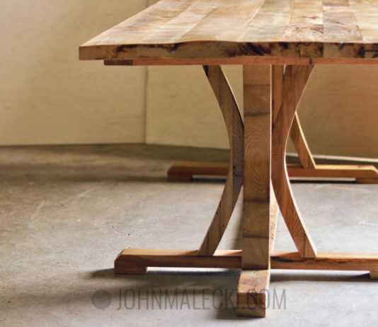 Curved Dining Table Base Detail