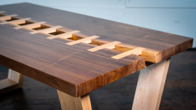 Live Edge Table with A Zipper RIver