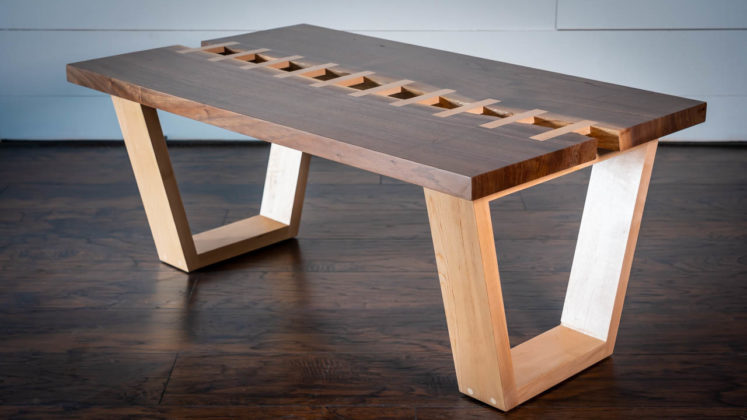 Live Edge Table with A Zipper RIver