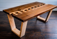 Live Edge Table with A Zipper RIver