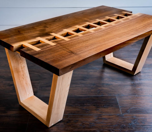 Live Edge Table with A Zipper RIver